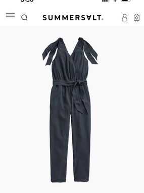 NWT Summersalt Charcoal Tie-Shoulder Jumpsuit